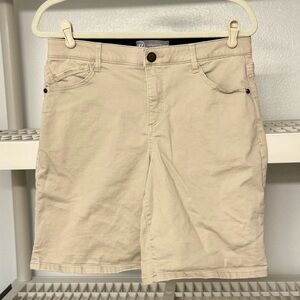 Wit & Wisdom "Ab"solution Mid Length Stretch Twill Shorts Flax Size 10